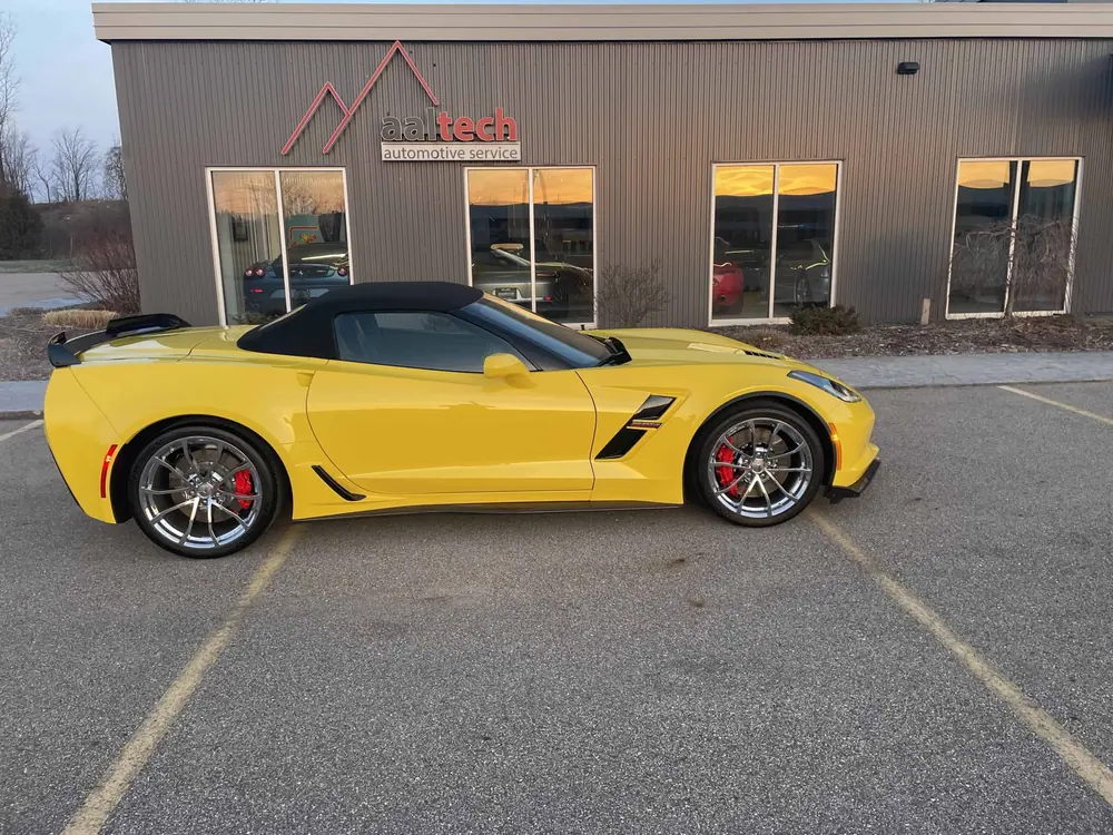 Yellow C7 Corvette convertible